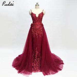 Vestidos sexis de fiesta de talla grande con tirantes finos, Vestidos de Noche, Vestidos de fiesta de graduación con falda extraíble, por encargo, de talla grande, a la moda, para fiesta de graduación - Product Image 1