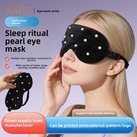 Masque de sommeil occultant de luxe léger et de haute qualité, en polyester doux et respectueux de la peau, fabriqué en Chine, logo OEM personnalisé disponible pour la maison