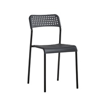 Chaises de salle à manger en plastique avec pieds en métal - Design moderne pour la maison, le bureau, le restaurant et de multiples scénarios - Chaises de bureau pour adultes et étudiants