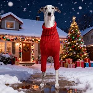 Winter New Red Acrylic <strong>Dog</strong> Sweater For Medium/Large <strong>Dogs</strong> Comfortable Warm Ribbed <strong>Knit</strong> Pet Apparel - Product Image 3