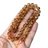 Perles rondes en citrine naturelle, perles de pierres précieuses polies pour la fabrication de bijoux, bracelets et colliers DIY, couleur : 10 11