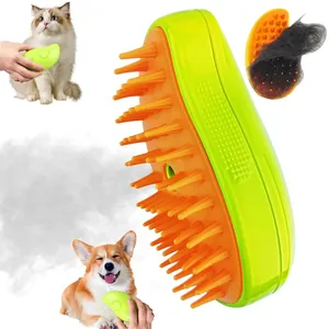 Vendita calda in Silicone 3 in 1 Pet massaggio spazzole a vapore Spray elettrico pulizia pettine spazzola per capelli per utensili