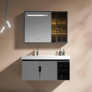 Mueble <span class=keywords><strong>de</strong></span> <span class=keywords><strong>Baño</strong></span> Moderno Europeo <span class=keywords><strong>de</strong></span> Madera, Mueble <span class=keywords><strong>de</strong></span> <span class=keywords><strong>Baño</strong></span> Suspendido en la Pared para Hotel <span class=keywords><strong>con</strong></span> <span class=keywords><strong>Lavabo</strong></span> - Product Image 2