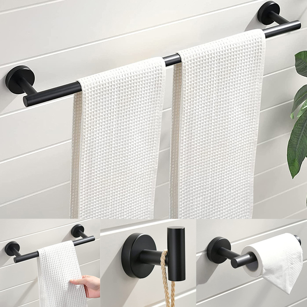 Прямая продажа с завода, набор аксессуаров для ванной комнаты из 4 предметов из нержавеющей стали SUS304, набор аксессуаров для ванной комнаты из матового никеля