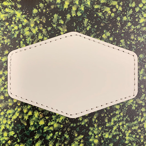 ECO <strong>Custom</strong> White Pu Leatherette <strong>Jeans</strong> <strong>Label</strong> Faux Hat Iron on Sublimation Blank Leather Patch for Hats Clothes - Product Image 3