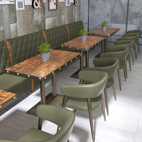 Bancs de café modernes sur mesure, tables et chaises de restauration rapide, ensembles de meubles de café, banquettes de restaurant