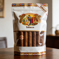 Sac d'emballage pour cigares avec fond gousset, en feuille de mylar, résistant à l'humidité, personnalisé, pour tabac à fumer en vrac