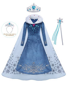 En gros Halloween Noël Fée <span class=keywords><strong>Elsa</strong></span> Princesse Costume <span class=keywords><strong>Reine</strong></span> <span class=keywords><strong>Des</strong></span> <span class=keywords><strong>Neiges</strong></span> Cosplay Robes <span class=keywords><strong>De</strong></span> Soirée Manteau Enfants Fantaisie Dress up Outfit - Product Image 3