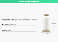 Hilo de Nailon Monofilamento Transparente de Alta Tenacidad de 0.1mm para Punto de Cruz, Costura y Redes de Pesca (Patrón Crudo)