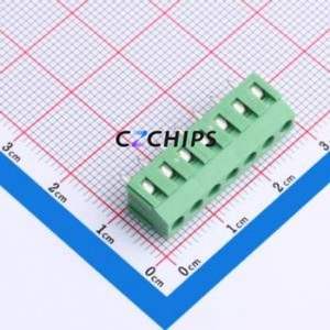 DB125-3.81-7P-GN-S Screw Terminal Block Through hole Component (THT),P=3.81mm Connector 1x7P 3.81mm Green Through Hole - Product Image 1