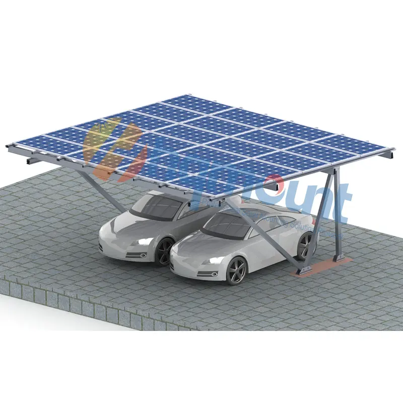Lichtgewicht Aluminium Carport Systemen Op Zonne-Energie Commerciële En Residentiële Zonne-Energie Montage Structuur Carports