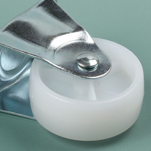 White PP Swivel Caster Wheels 50 65 83 93 117mm Firm Tread Furniture Casters No Brake Included Rivet Bearings - Product Image 1