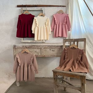 Ins gaun katun bayi perempuan, pakaian luar sweater rok termal musim gugur dan musim dingin - Product Image 4