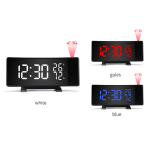 Proyector de reloj despertador Digital LED grande para dormitorios, proyección de pared de techo de 180 °, reloj de movimiento electrónico para dormir pesado - Product Image 6
