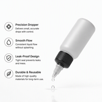 Bouteille en plastique semi-transparente personnalisée de 30 ml, 60 ml, 120 ml pour sérums, liquides, huiles essentielles, avec bouchon applicateur pour la beauté et les soins