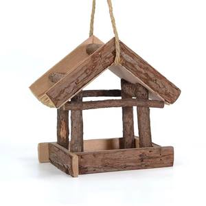 Tempat Makan Burung Kayu Alami Gaya Baru, Dekorasi Taman, Tempat Makan Burung Gantung Gaya Retro, Tempat Makan Burung Liar - Product Image 4