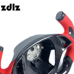 Volant personnalisé en cuir perforé <span class=keywords><strong>rouge</strong></span> et fibre de carbone pour <span class=keywords><strong>Corvette</strong></span> C7 2014 2015 2016 2017 2018 2019 2020 <span class=keywords><strong>2021</strong></span> - Product Image 4