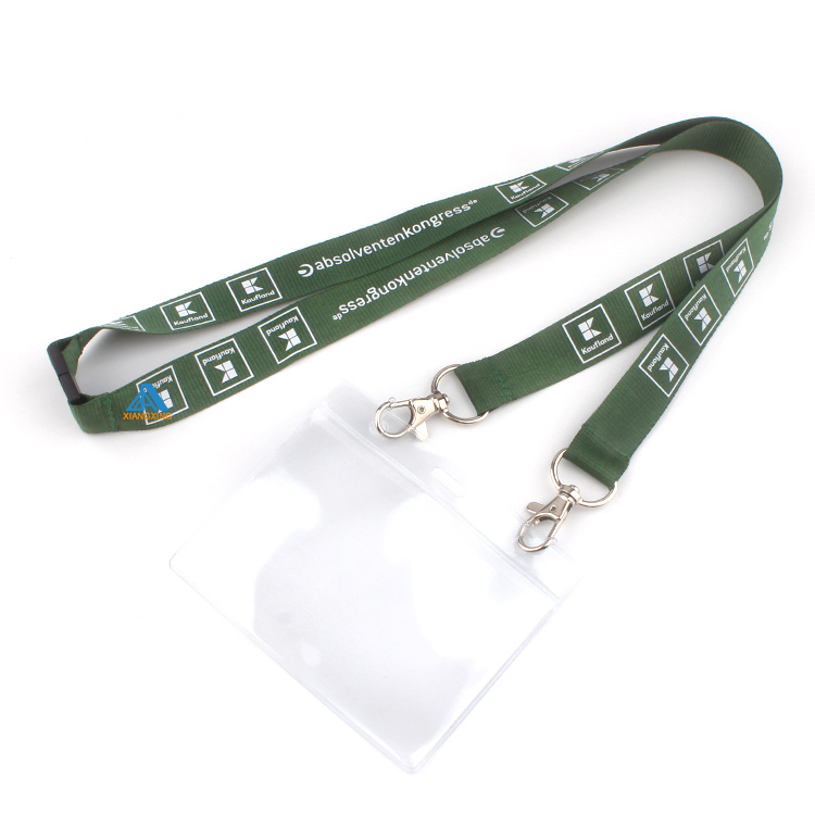 Lanyard Metal Hook Double Ending Dog Clip Lanyard With PVC Transparency Badge Holder