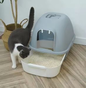 Grand <span class=keywords><strong>bac</strong></span> <span class=keywords><strong>à</strong></span> litière portable entièrement fermé pour chat <span class=keywords><strong>avec</strong></span> fonction de nettoyage facile Cuillère cachée <span class=keywords><strong>Sable</strong></span> Matière <span class=keywords><strong>plastique</strong></span> Plus <span class=keywords><strong>Couvercle</strong></span> - Product Image 5