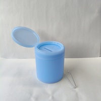 Pot en plastique PP mat bleu 200g pour emballage cosmétique / Pots en plastique givré 200g pour crème masque facial / Pot pour crème masque pour les yeux