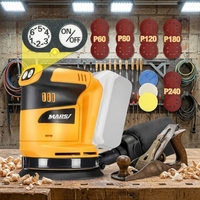 Ponceuse orbitale sans fil 20V 5 pouces, ponceuse électrique portative avec aspiration de poussière, outil de ponçage pour le travail du bois, le mobilier et le terrassement