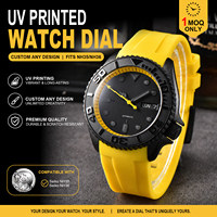 Montre de Plongée Automatique Noire Personnalisée pour Homme 42mm, Cadran Jaune, Bracelet en Cuir, Aiguilles Lumineuses, Étanche 50 Bar, Logo Personnalisé