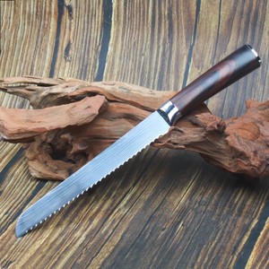 Cross-border spot Damascus steel chef's knife, fruit knife, cleaver, stainless steel knife set with wood grain handle and laser - Product Image 2