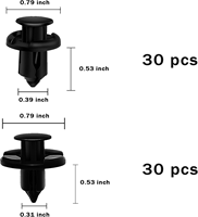 C0333 Kit d'attaches en plastique pour clips de retenue de voiture 200 pièces, rivets à épingle poussoir automatique de tailles populaires, clips universels d'aile de panneau en plastique