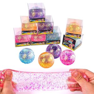 Sensory Relaxing <b>Squishy</b> Toy Maltose Sugar Stress Ball Soft Stress Relief Fidget Toy Glitter Squeeze Ball with Box - Product Image 1
