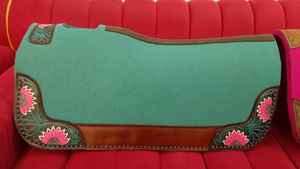 Tapis de selle de cheval Hotselling feutre de laine profilé occidental évacuation de l'humidité épais coussin de laine multifonctionnel cuir usiné à la main - Product Image 6