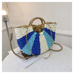 人造夏季沙滩草包新款设计师复古平纹手工编织女包水葫芦包 - Product Image 6
