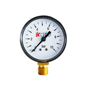 Ikaro Pressure <b>Gauge</b> 10 Bar Brass Connection For Pumps - Product Image 1