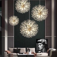 Lustre en cristal pissenlit nordique moderne en promotion, suspension de luxe pour intérieur, idéal pour la décoration de mariages, hôtels et halls, inspiré par la nature