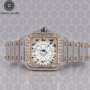 Montre en Moissanite de qualité supérieure avec matériaux durables et mouvement à quartz de précision, disponible au prix d'exportation - Product Image 6