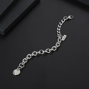 Браслет IMI Stitching Combination для мужчин и женщин, нейтральный ретро-стиль, кубинская цепь, ювелирные изделия из титановой стали, благодарим за покупку YL628 - Product Image 3