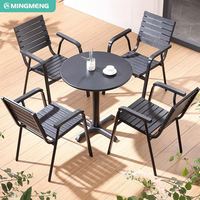 Juego de sillas y mesa de comedor modernas para exteriores, venta al por mayor, muebles de jardín de aluminio para restaurantes, hoteles, parques y patios, uso exterior