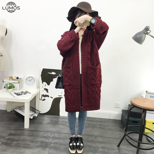 Suéter <span class=keywords><strong>Cárdigan</strong></span> <span class=keywords><strong>Largo</strong></span> de Punto con Abertura Frontal para Mujer, Moda Otoño-Invierno, Venta al Por Mayor - Product Image 6