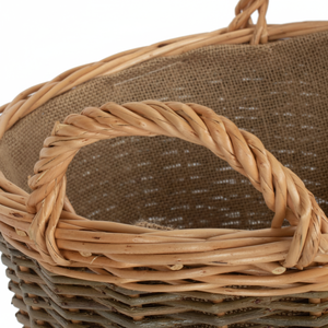 Petit Panier À Bûches En Osier Double De Toile De Jute Non Pelée Panier En Osier Pratique - Product Image 1