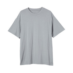 Camiseta de Verano de Diseño Urbano, Casual, Lisa, 100% Algodón, Cuello Redondo, Oversize, Corta, Estilo Boxy para Hombre - Product Image 4
