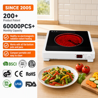 Mini plaque chauffante électrique 1 brûleur, commande par bouton, cuisinière portable de comptoir, sans rayonnement, protection contre la surchauffe, pour la cuisine domestique