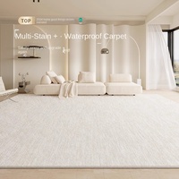 Tapis de sol en polyester imperméable couleur unie 10 mm, anti-salissure, sans lavage, pour salon et chambre à coucher - Vente en gros