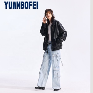 YUANBOFEI <span class=keywords><strong>Jeans</strong></span> Casuales de Mezclilla para Mujer, Estilo Y2K, Cintura Alta, 9 Bolsillos, Pierna Recta y Ancha, Tipo Cargo - Product Image 6