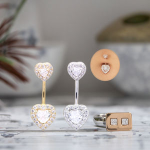 CZ coeur nombril anneau 14G nombril Piercing barre acier chirurgical Piercing ventre Piercing bijoux vente chaude bijoux de corps - Product Image 5
