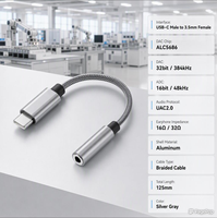 OEM Benutzerdefinierter USB Typ-C zu 3,5mm Audio-Adapter mit Integriertem DAC-Chip, Hi-Res Audio-Kopfhörer-Konverter, Neutrale Verpackung, Fabrik ODM