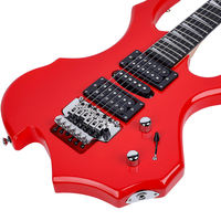 Gitar Elektrik MS-200 Harga Grosir Alat Musik, Bentuk Api, Bodi Kayu Basswood, 24 Fret, Instrumen Berdawai