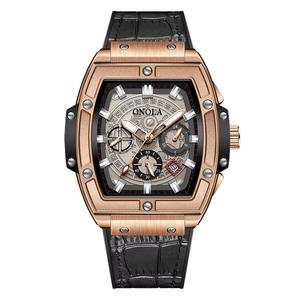 Nouvelle Montre Mécanique Automatique de Luxe pour Homme, Étanche, Bracelet en Cuir Carré, Style Affaires - Product Image 1