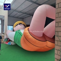 Modèle de danseur d'air de figure gonflable couché de Luffy pour la tente numérique d'Oxford d'expédition de mer pour la promotion de vacances