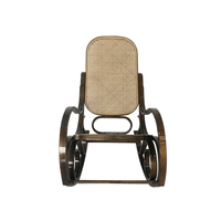 Chaise à bascule automatique en bois massif, fauteuil à bascule, avec siège en rotin, pour télévision
