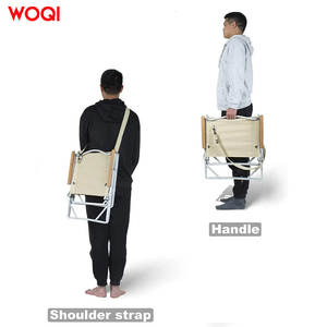 Silla de playa plegable portátil y ligera Woqi con asa y correa para el hombro, color lechoso - Product Image 1
