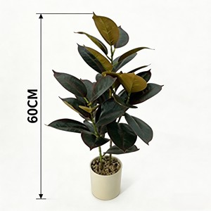 ต้นยางพาราบอนไซประดับตกแต่งภายในอาคาร ต้นไม้จำลอง ใบไม้จำลอง - Product Image 2